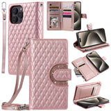 Diamond Grid Card Wallet Flip Leather Case for Samsung