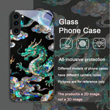 Stylish Tiger Dragon Texture Printed Tempered Glass Case for Samsung