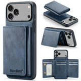 Wallet Cards Slot Magnetic Leather Case for iPhone