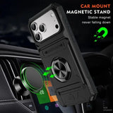 Armor Card Slot Ring Stand Shockproof Case For iPhone