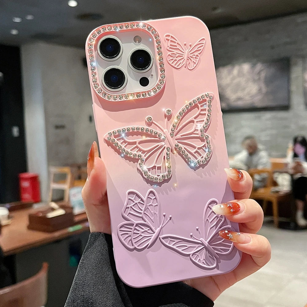 Luxury Gradient Color Butterfly Case for iPhone