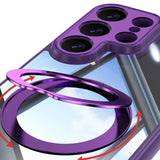 Magnetic Bracket Clear Shockproof Phone Case For Samsung