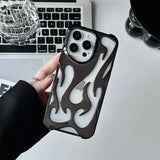 3D Flame pattern Hollow Slim Shockproof Phone Case for iPhone