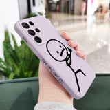 Creative Stick Figure Design Liquid Silicone Case for Samsung