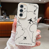 Airplane Flight Path Pattern Silicone Phone Case for Samsung