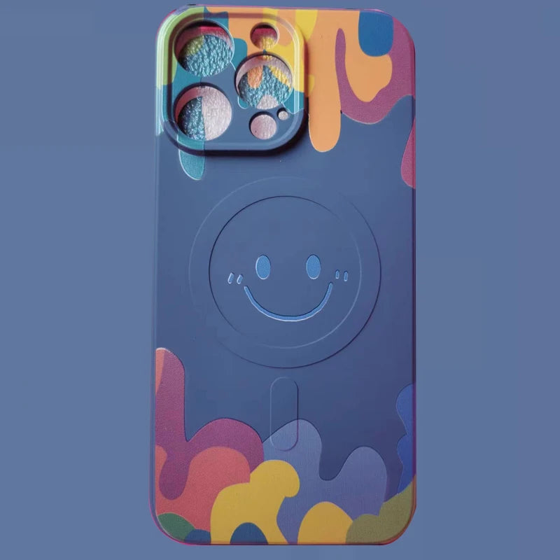Silicone Graffiti Smile Magsafing Case for iPhone