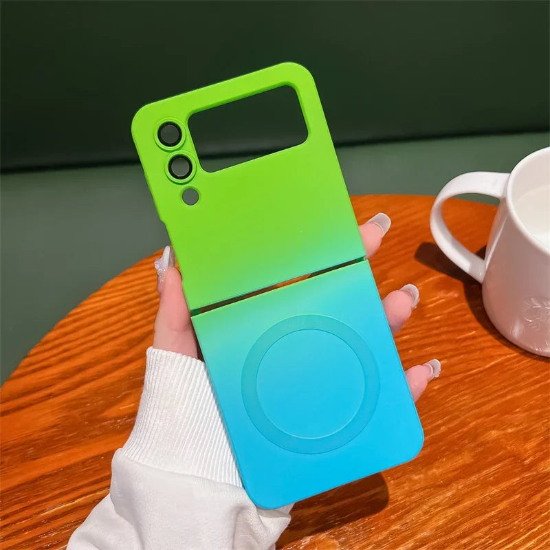 Gradient Color Silicone  Magnetic Folding Case for Samsung Z Flip 6 5 4 3