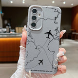 Airplane Flight Path Pattern Silicone Phone Case for Samsung