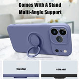 Ring Stand Magnetic Liquid Silicone Shockproof Soft Case for iPhone