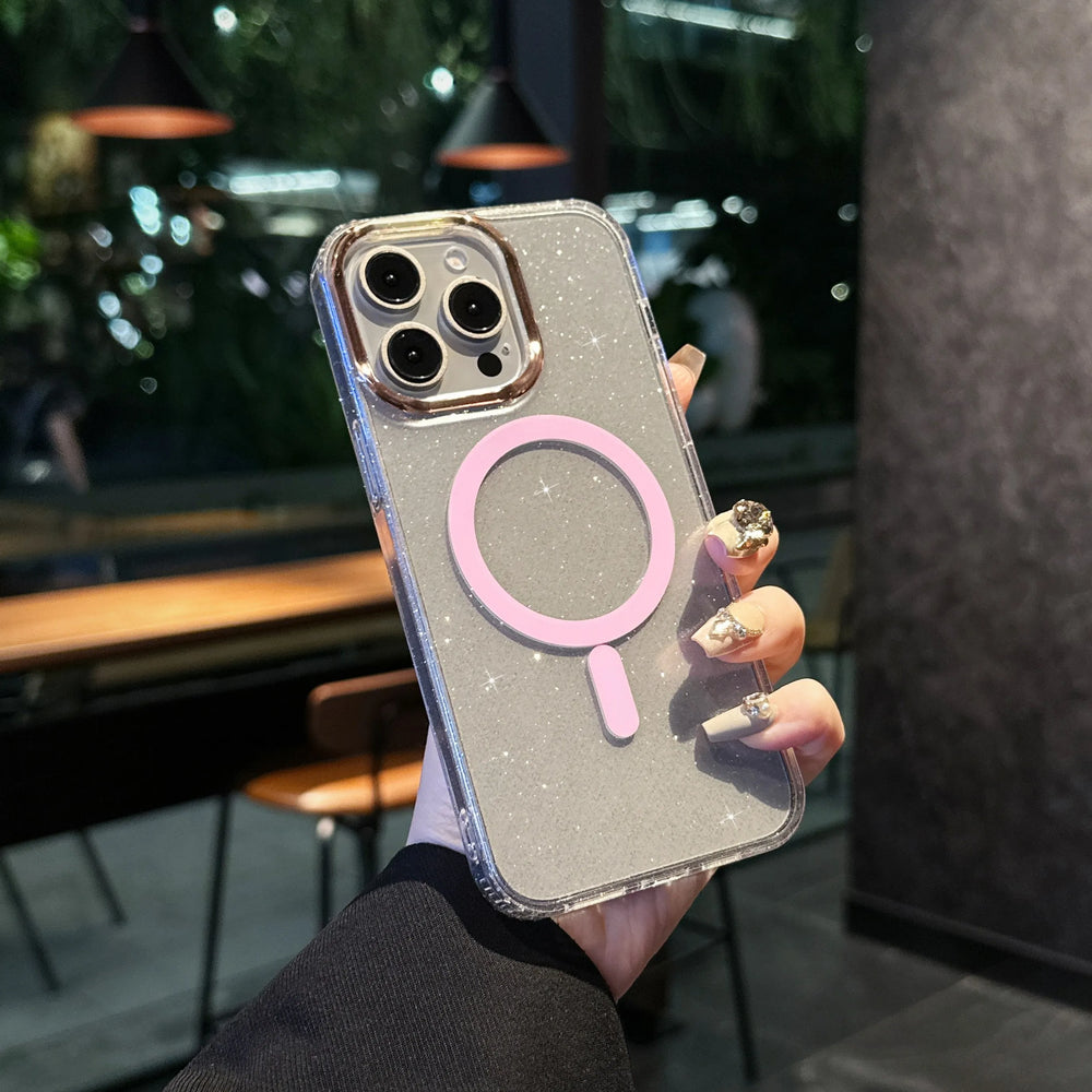 Luxury Plating Glitter Magnetic Phone Case For iPhone
