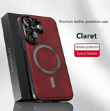 High End Magnetic Suction Leather Phone Case For Samsung