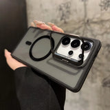 Magnetic Shockproof Metal Lens Stand Phone Case for Samsung