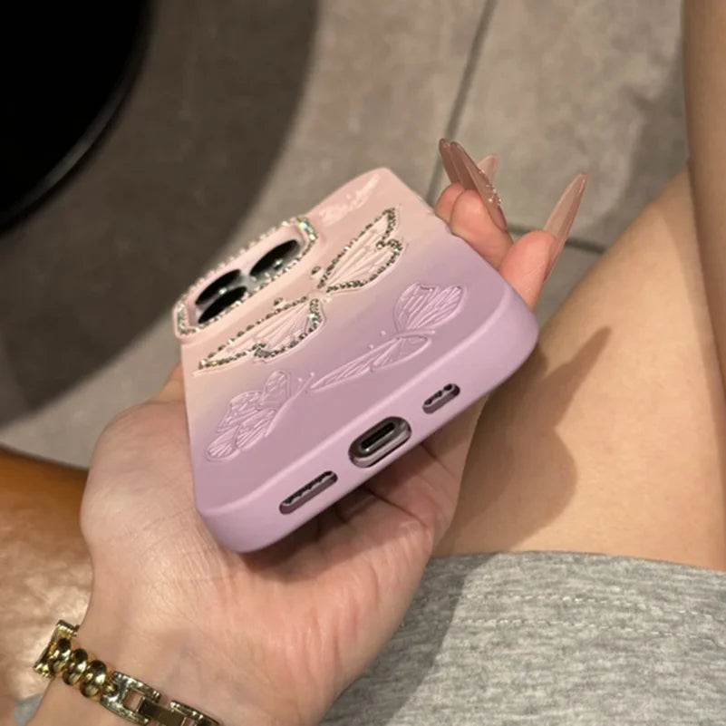 Luxury Gradient Color Butterfly Case for iPhone