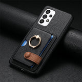 Leather with Card Holder Ring Wallet Case for Samsung