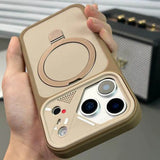 Luxury Matte Soft Frame Shockproof Bracket Case For iPhone