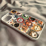 Colorful Cat Design Clear Anti-fall Hard Phone Case For iPhone