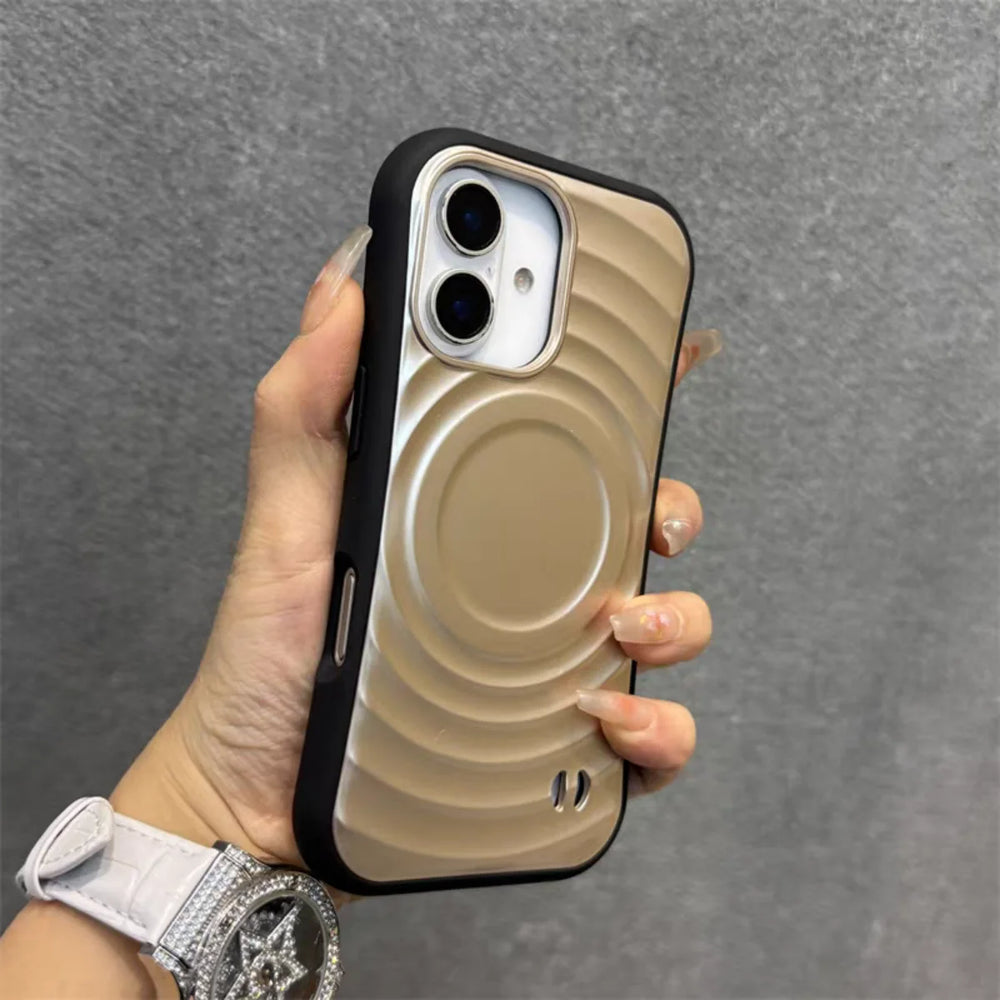 Car Magnetic Ripple Wave Pattern Case For iPhone