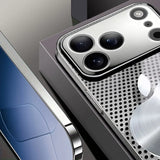 Metal Mesh Apple Pattern Electroplated Case for iPhone