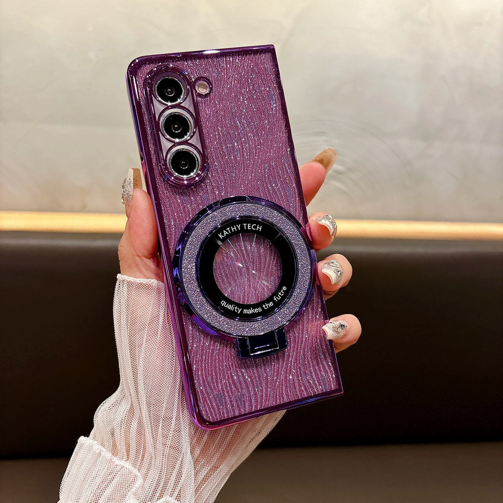 Ring Electroplate Sparkling Magnetic Phone Case for Samsung