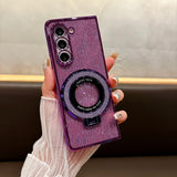 Ring Electroplate Sparkling Magnetic Phone Case for Samsung