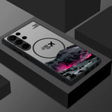 Creative Airplane Print Magnetic Matte Case For Samsung