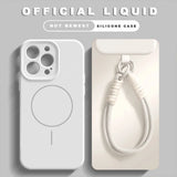 Liquid Silicone Lanyard Magnetic Phone Case For iPhone