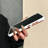 Leather Pattern Ripple Magnetic Metal Lens Frame Case for Samsung