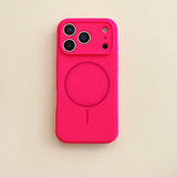 Magnetic Solid Color Silicone Phone Case for iPhone