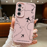 Airplane Flight Path Pattern Silicone Phone Case for Samsung
