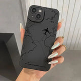 Travel-nspired Airplane Route Desian Soft Phone Case For iPhone