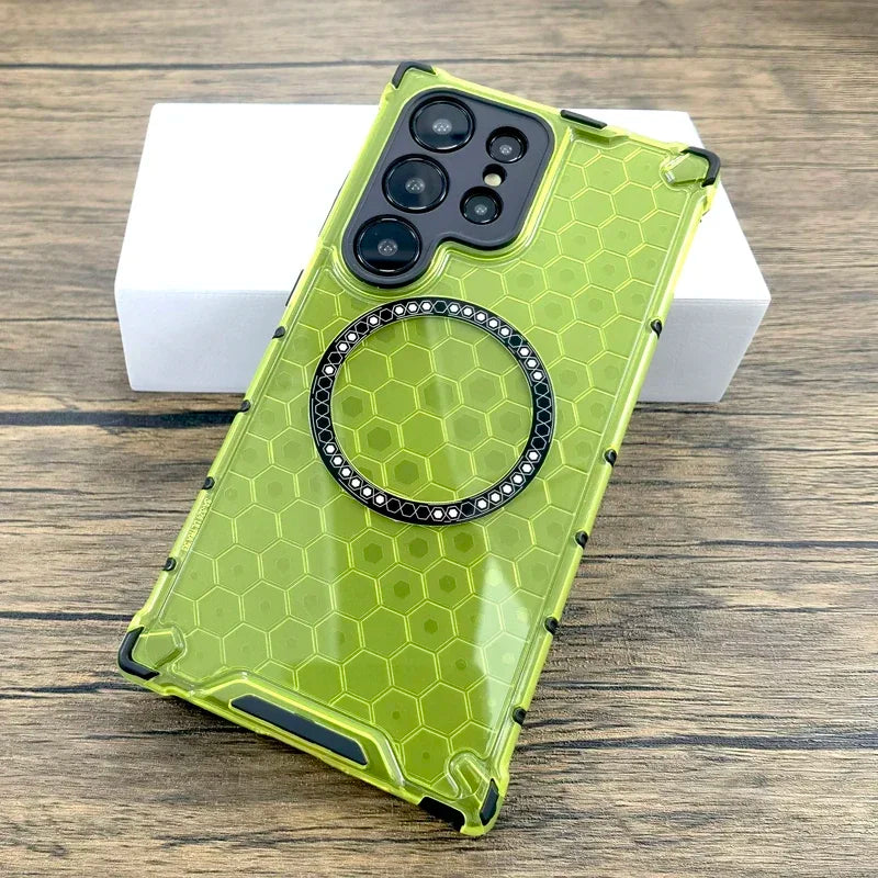 Shockproof Armor Honeycomb Texture Magnetic Case For Samsung
