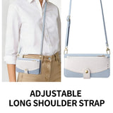 Stylish Color Block Wallet Case with Lanyard for iPhone
