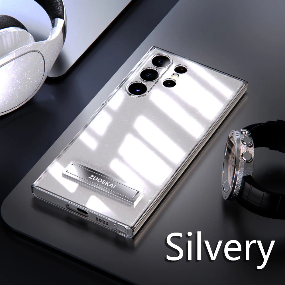 Transparent With Stand Protective Shockproof Case For Samsung