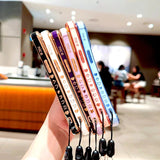 Magnetic Plating TPU Wrist Lanyard Phone Case For iPhone