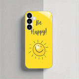 Yellow Sun Electroplated tempered glass phone case for Samsung