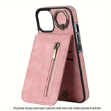 Luxury Leather With Ring Holder Phone Case For iPhone