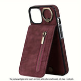 Luxury Leather With Ring Holder Phone Case For iPhone