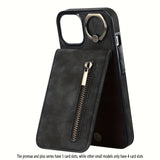 Luxury Leather With Ring Holder Phone Case For iPhone