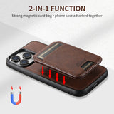 Magnetic Leather Card Holder Case For iPhone