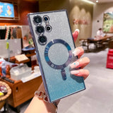 Plating Glitter Magnetic Magsafe Wireless Charging Case For Samsung