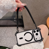 Crossbody Lanyard Magnetic Shockproof Clear Case For iPhone