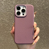 Leather Business Lichee Pattern Phone Case For iPhone