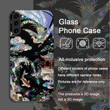 Stylish Tiger Dragon Texture Printed Tempered Glass Case for Samsung