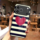 Creative Striped Heart Pattern Case for iPhone