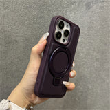 Luxury Business Leather Ring Stand Magnetic Case For iPhone