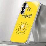 Yellow Sun Electroplated tempered glass phone case for Samsung