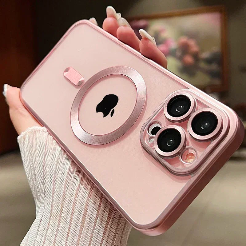 Fashion Plating Frosted Matte Magnetic Case For iPhone