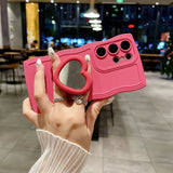 Cute Love Heart Mirror Wave Case for Samsung