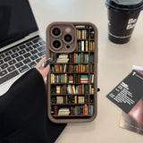 Book Shelf Creative Pattern Shockproof Soft Phone Case For iPhone