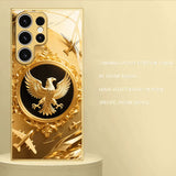Electroplated tempered glass Artistic pattern phone case for Samsung